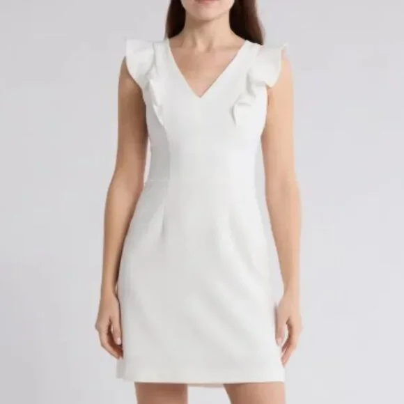 French Connection Women's Whisper Ruffle Cap Sleeve A-Line Minidress - Natural - Mini dresses